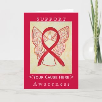 Red Awareness Ribbon Angel Customized Card
