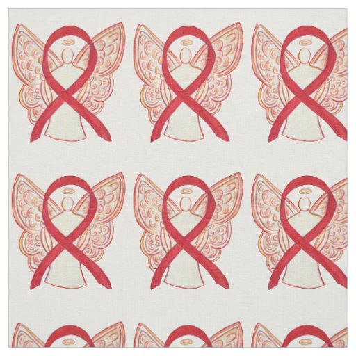 Red Awareness Ribbon Angel Fabric Art Material
