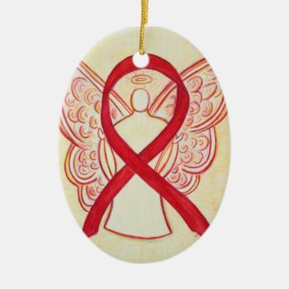 Red Awareness Ribbon Angel Ornament