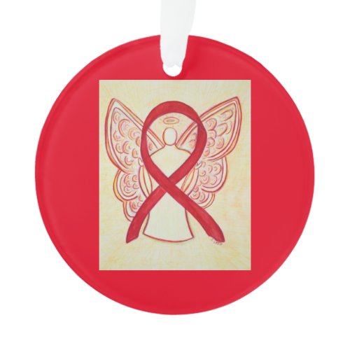 Red Awareness Ribbon Angel Pendant Ornament