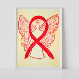 Red Awareness Ribbon Angel Poster Art Print
