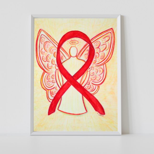 Red Awareness Ribbon Angel Poster Art Print (Creator Uploaded)