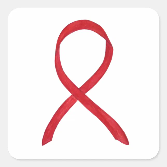Red Awareness Ribbon Art Custom Decal Stickers | Zazzle