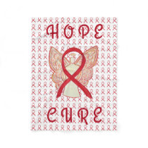 Red Awareness Ribbon Blood Cancer Chemo Blanket
