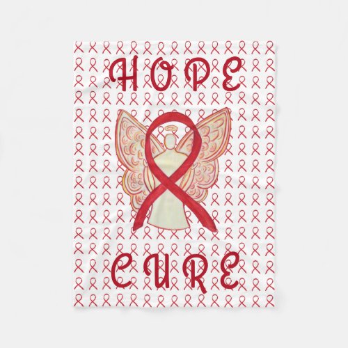 Red Awareness Ribbon Blood Cancer Chemo Blanket