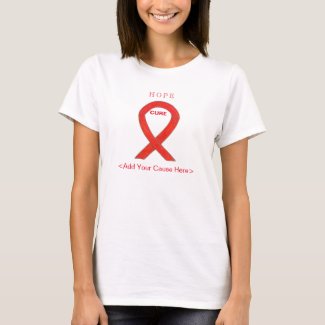 Red Awareness Ribbon Cause Apparel Custom Shirts