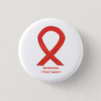 Red Awareness Ribbon Custom Art Pins