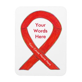 Red Awareness Ribbon Custom Cause Gift Magnet