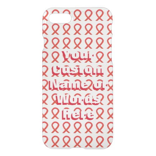 Red Awareness Ribbon Custom Name iPhone Case