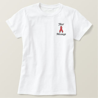 Red awareness ribbon - Customize Embroidered Shirt