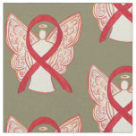 Red Awareness Ribbon Fabric Art Angel Material