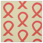 Red Awareness Ribbon  Fabric Art Custom Material
