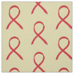 Red Awareness Ribbon  Fabric Art Custom Material