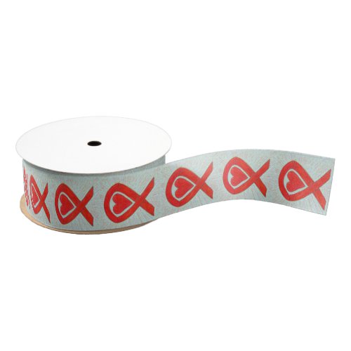 Red Awareness Ribbon Heart Custom Design Ribbons