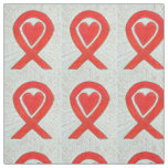Red Awareness Ribbon Hearts Art Fabrics Fabric