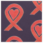 Red Awareness Ribbon Hearts Custom Material Fabric