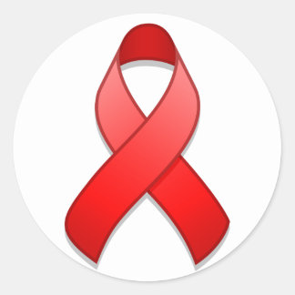 Red Awareness Ribbon Round Sticker