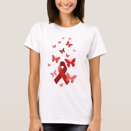 Red Awareness Ribbon T_Shirt
