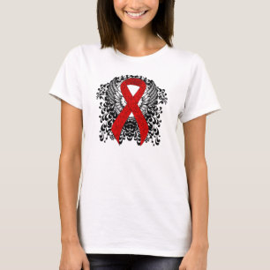 Red Awareness Ribbon with Wings T-Shirt