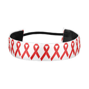 Red Awareness Ribbon + your message Athletic Headband