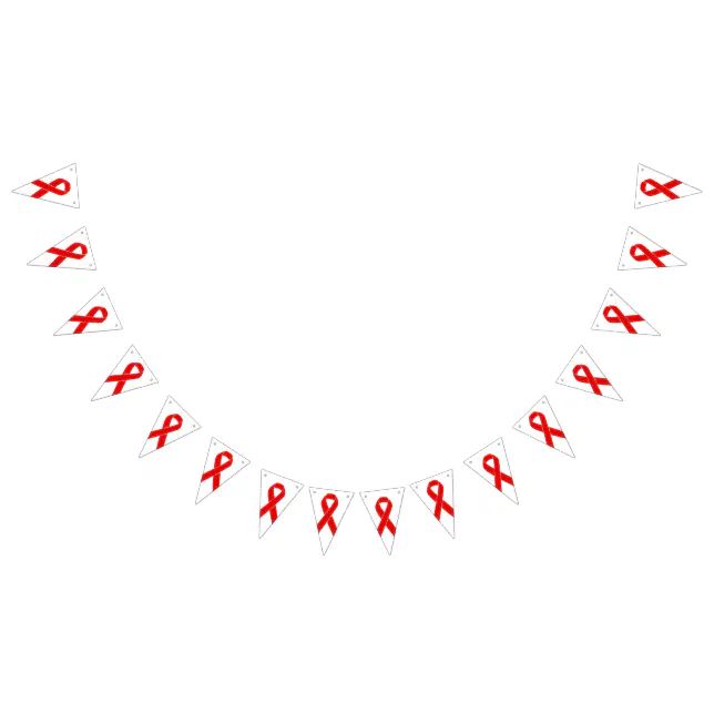 Red Awareness Ribbon + your message Bunting Flags (All)