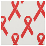 Red Awareness Ribbon + your message Fabric