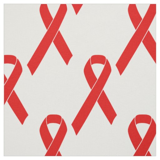 Red Awareness Ribbon + your message Fabric