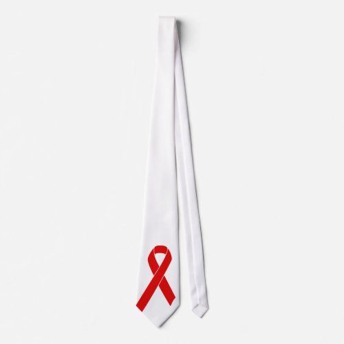 Red Awareness Ribbon  your message Neck Tie