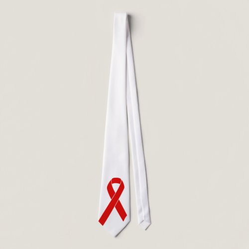 Red Awareness Ribbon + your message Neck Tie