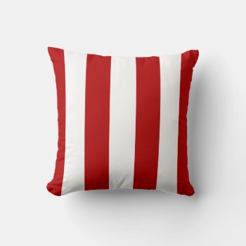 Red Awning Stripe Throw Pillow by Letsrendevoo at Zazzle