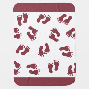 Red Baby Footprints Receiving Blanket