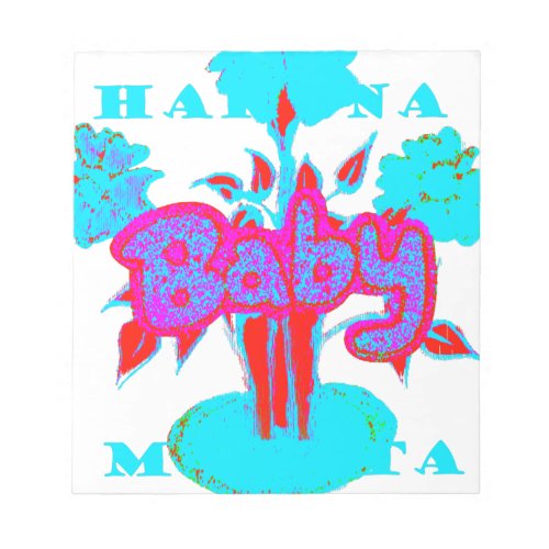 Red Baby kids plant Hakuna Matata Notepad