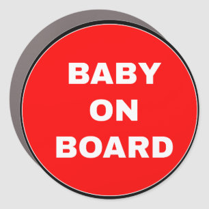 Red Baby On Board Car Magnet