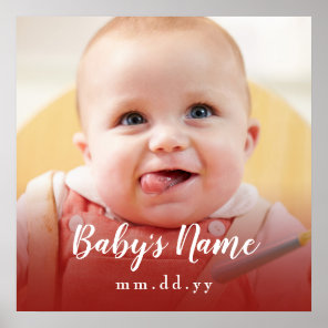 Red Baby Photo (Personalize Text & Photo) Poster