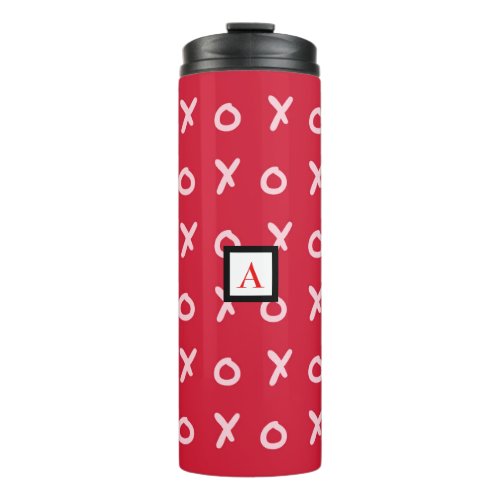 Red  Baby Pink X O XO XOs Trendy Cute Thermal Tumbler