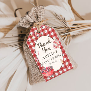 Red Baby-Q Baby Shower Gift Tags