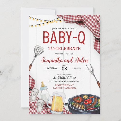 Red Baby_Q Baby Shower Invitation
