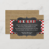 Red Baby Q, BBQ Baby Shower book request card (Front/Back)