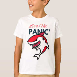 Red Baby Shark_Let's Not Panic T-Shirt