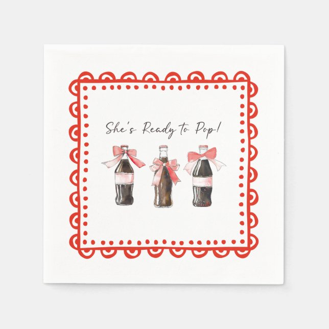 Red Baby Soda Ready to POP  Napkins (Front)