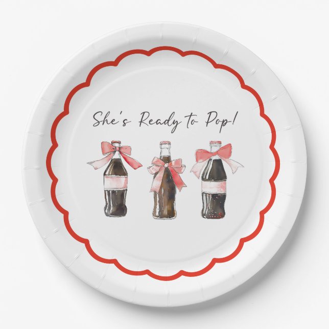 Red Baby Soda Ready to POP! Paper Plates (Front)