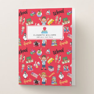 Red Back To School Pocket Folder