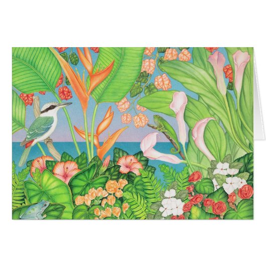 Red-backed Kingfisher, frog & lizard Cards (Front Horizontal)