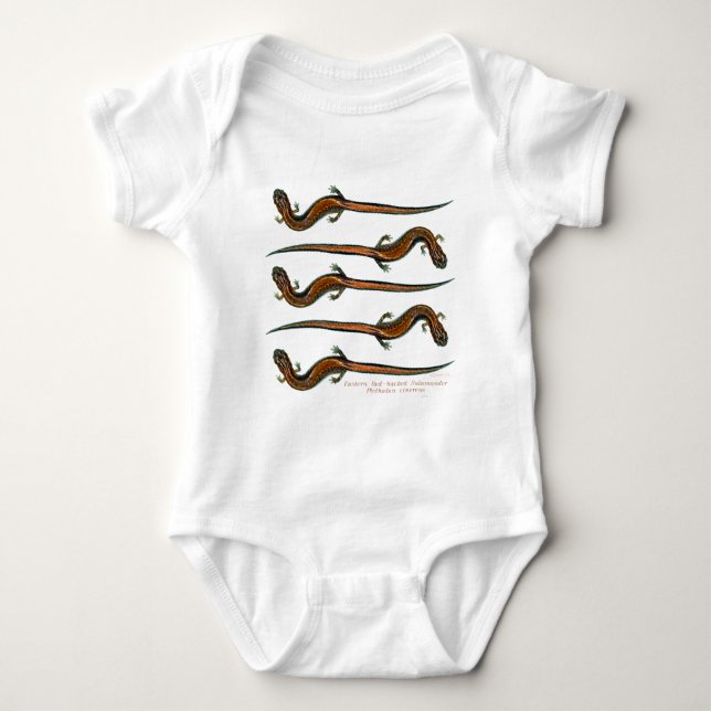 Red Backed Salamanders Baby Bodysuit (Front)
