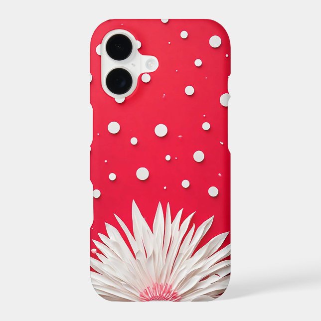 Red Background and Polka Dot Pattern Iphone Case (Back)