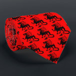 Red Background Black Welsh Dragon Silhouette Tie<br><div class="desc">Red Background Black Welsh Dragon Silhouette</div>