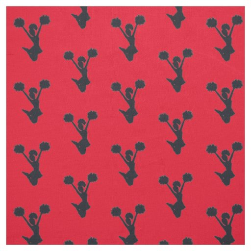 Red Background Cheer Silhouette Fabric