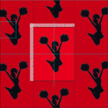 Red Background Cheer Silhouette Smaller Image Fabric