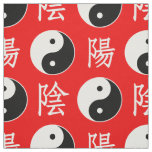 Red Background Chinese Yinyang Pattern Fabric