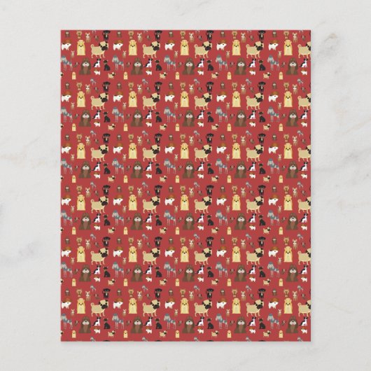 red background dogs pattern. (Front)